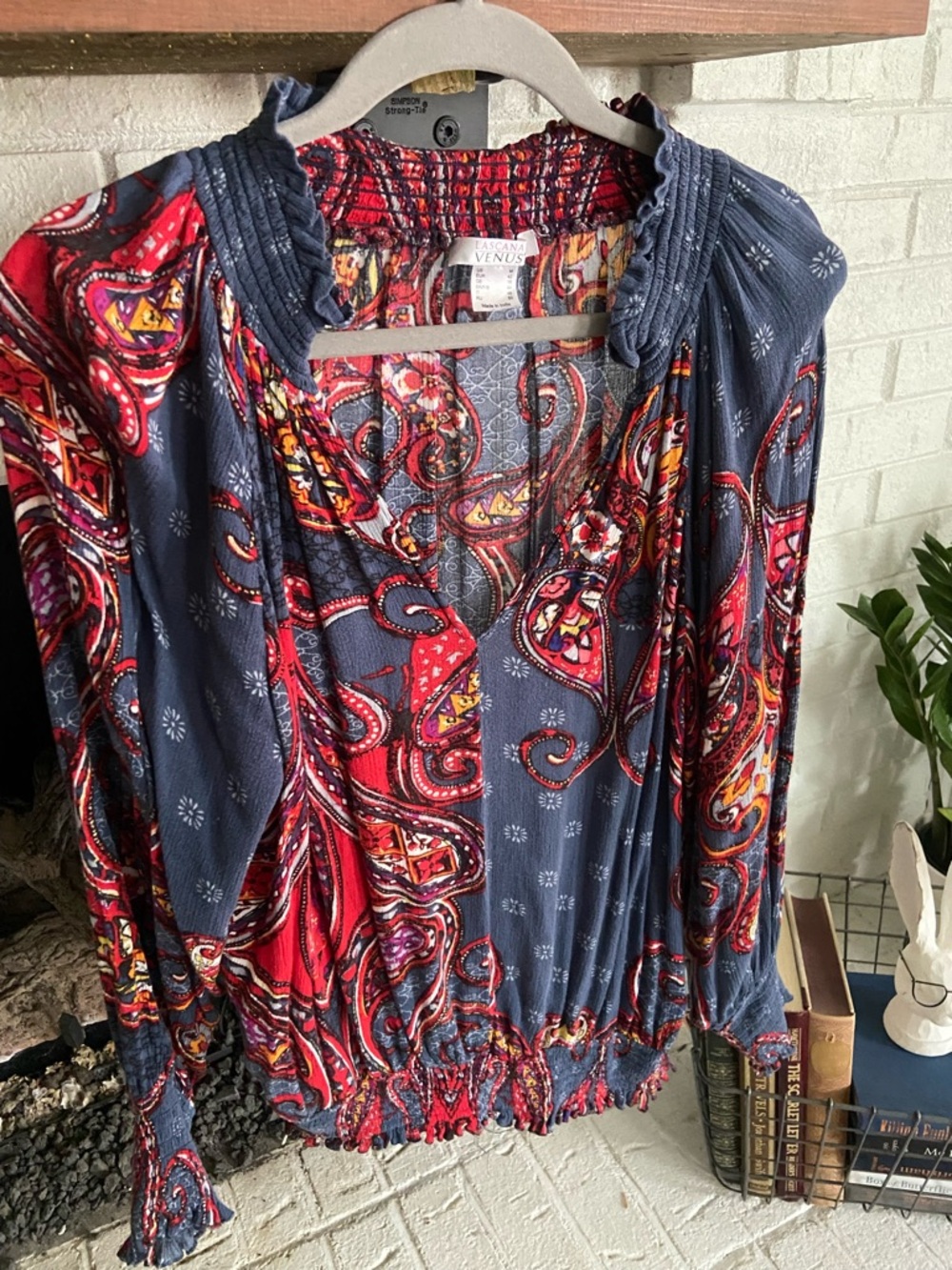 VENUS Multicolor Paisley Smocked-Neck Blouse
Medium